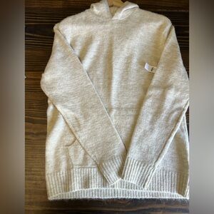 Cozy Beige Knit Sweater with Hood from Old Navy